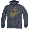 US Marine Corps - Gold Emblem Adult Heather Hoodie