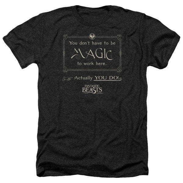 Fantastic Beasts - Magic To Work Here Adult Regular Fit Heather Short Sleeve