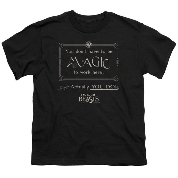 Fantastic Beasts - Magic To Work Here Youth Short Sleeve