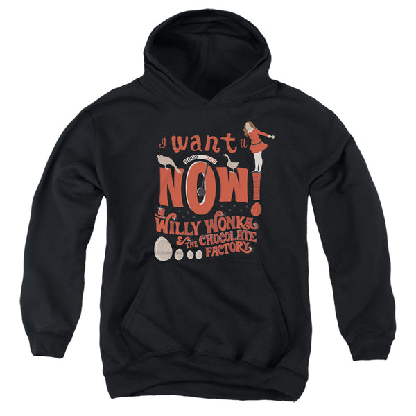Willy Wonka And The Chocolate Factory - I Want It Now Youth Hooded Sweatshirt