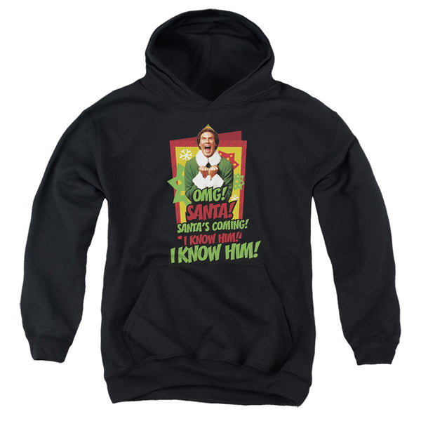 Elf - Santa'S Coming! I Know Him! Youth Hooded Sweatshirt