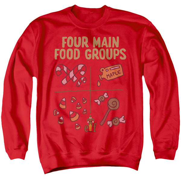 Elf - Buddy The Elf Four Food Groups Adult Crewneck Sweatshirt