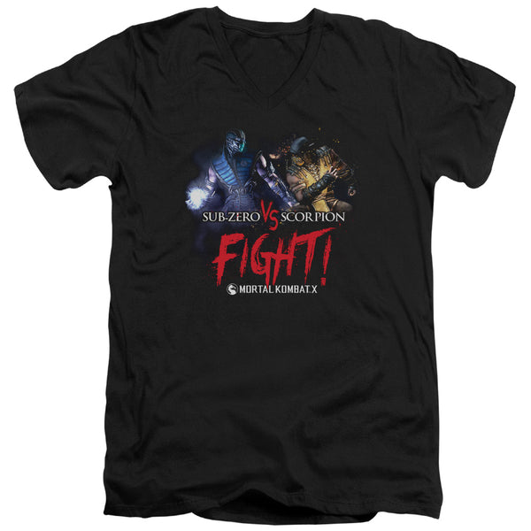 Mortal Kombat X - Fight Adult Slim Fit V Neck Cotton