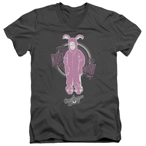A Christmas Story - Pink Nightmare Adult Slim Fit V Neck Cotton