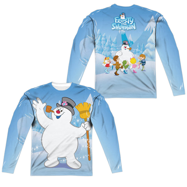 Frosty The Snowman - Frosty Wave (Front - Back Print) L - S Adult Poly Crew