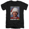 Christmas Vacation - Merry Kiss Adult Slim Fit V Neck Cotton