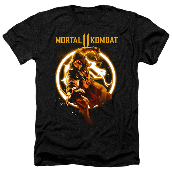 Mortal Kombat 11 - Scorpion Flames Adult Regular Fit Heather Short Sleeve