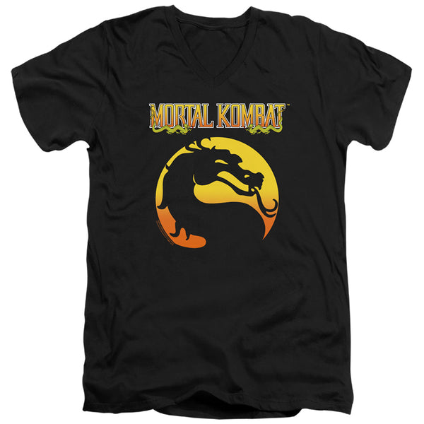 Mortal Kombat Klassic - Logo Adult Slim Fit V Neck Cotton