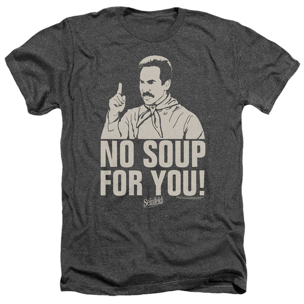 Seinfeld - No Soup Adult Regular Fit Heather Short Sleeve