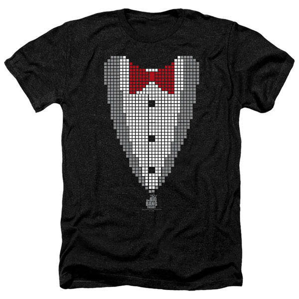 Big Bang Theory - Pixelated Tux Adult Regular Fit Heather Short Sleeve
