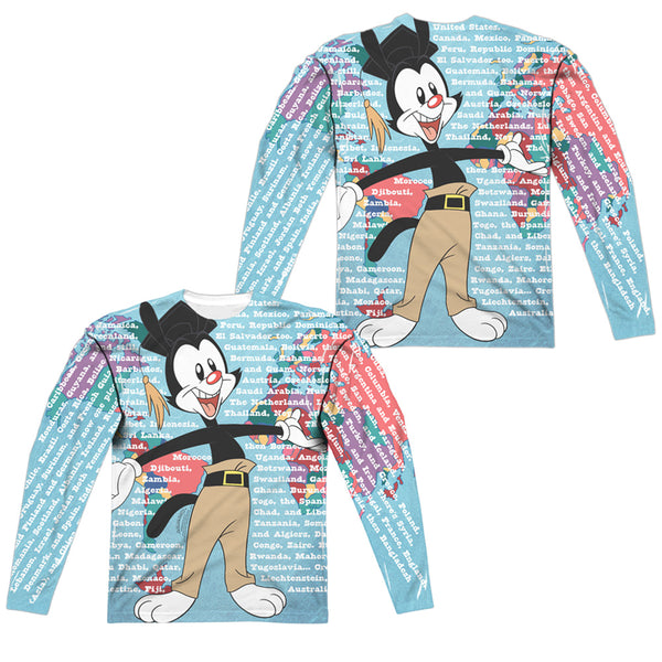 Animaniacs - Yakko World (Front - Back Print) L - S Adult Poly Crew