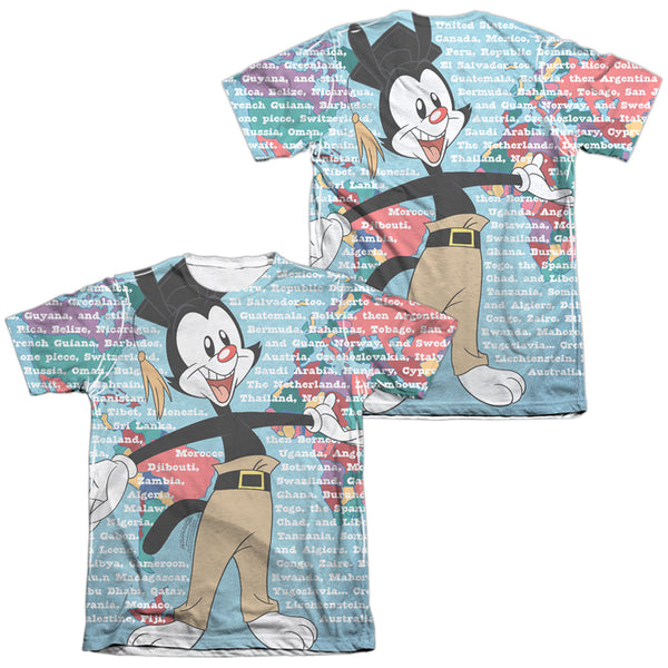 Animaniacs - Yakko World (Front - Back Print) Adult Regular Fit Short Sleeve 65 - 35 Poly - Cotton