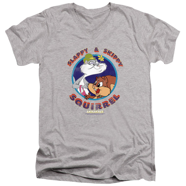 Animaniacs - Slappy And Skippy Squirrel Adult Slim Fit V Neck Cotton