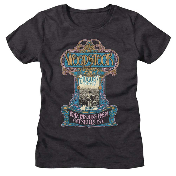 Woodstock Nouveau Poster-Dark Ladies S/S Tshirt