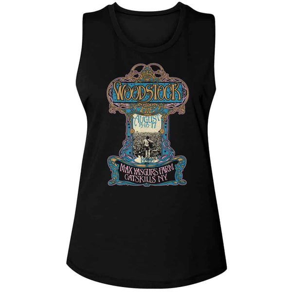 Woodstock Nouveau Poster-Ladies Muscle Tank