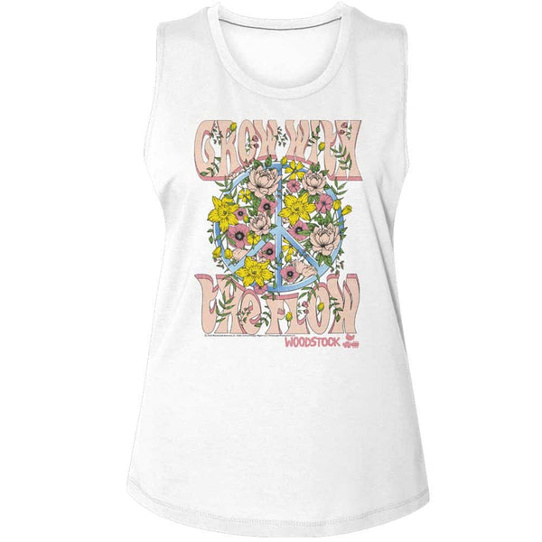 Woodstock Grow With The Flow-Ladies Muscle Tank