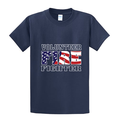 Volunteer Fire Flag - T-Shirt - Tall Graphic Tee