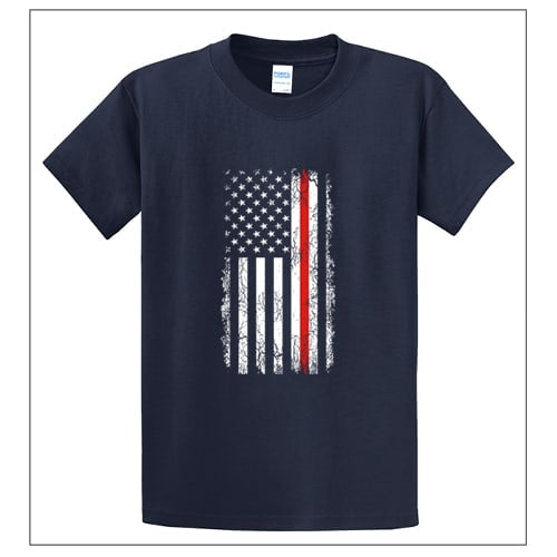 Red Line American Flag - Graphic Tee