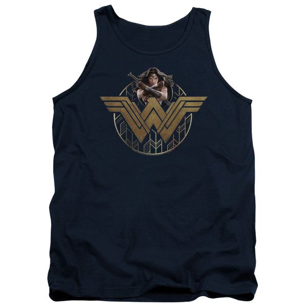 Wonder Woman Movie - Power Stance And Emblem Adult Tank Top