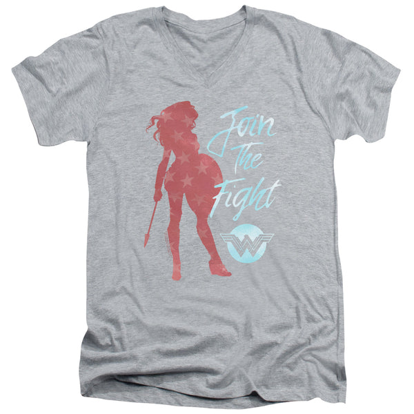 Wonder Woman Movie - Freedom Fight Adult Slim Fit V Neck Cotton