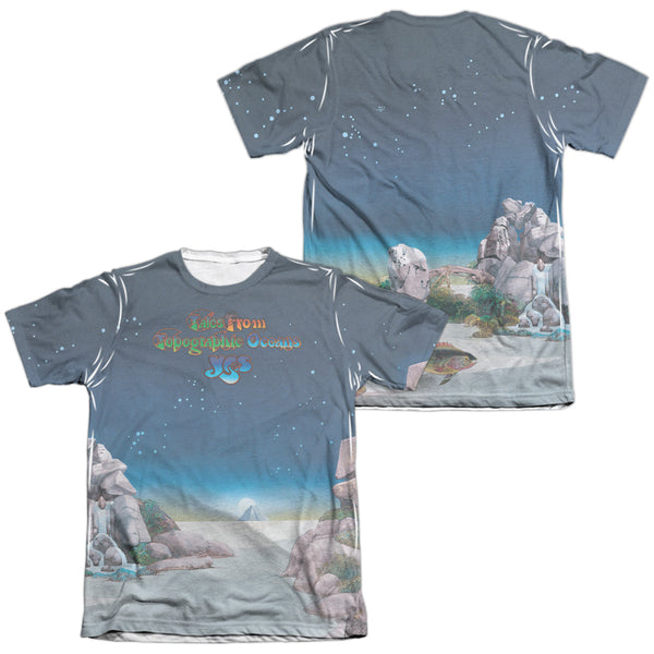 Yes - Topographic Oceans (Front - Back Print) Adult Regular Fit Short Sleeve 65 - 35 Poly - Cotton
