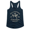YELLOWSTONE-YELLOWSTONE DUTTON RANCH COWBOYIDNIGHT NAVY LADIES RACERBACK