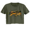 YELLOWSTONE-YELLOWSTONE DUTTON RANCH BUFFALOILITARY GREEN LADIES S/S FESTIVAL CALI CROP