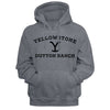 YELLOWSTONE-YELLOWSTONE DARK LOGO-GUNMETAL HEATHER ADULT L/S SWEATSHIRT W/HOOD