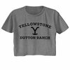 YELLOWSTONE-YELLOWSTONE DARK LOGO-GRAPHITE HEATHER LADIES S/S FESTIVAL CALI CROP