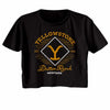YELLOWSTONE-YELLOWSTONE Y DIAMOND-BLACK LADIES S/S FESTIVAL CALI CROP