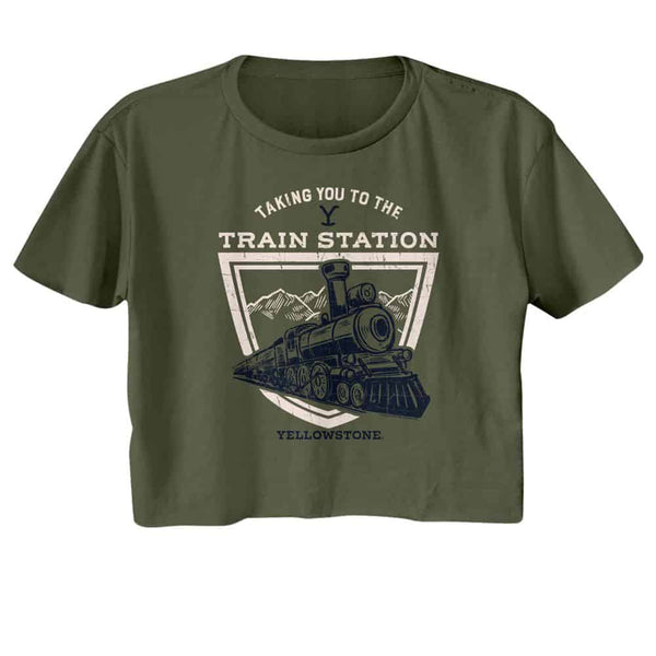 Yellowstone Train Station-Ladies S/S Festival Cali Crop