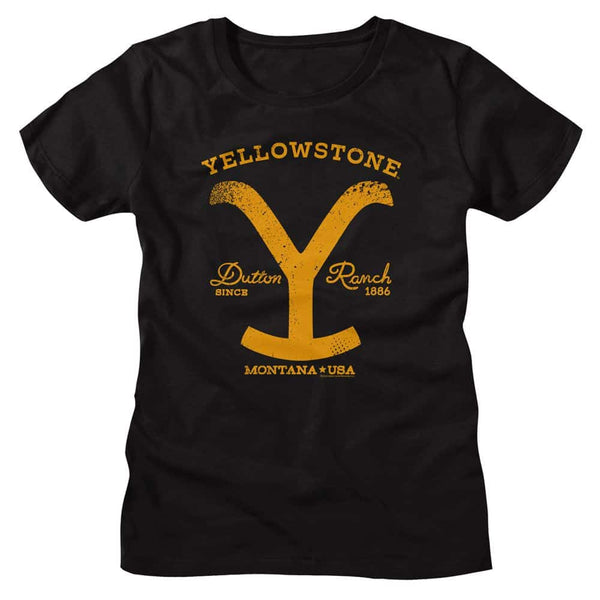 YELLOWSTONE-YELLOWSTONE Y WITH HORSE-BLACK LADIES S/S TSHIRT