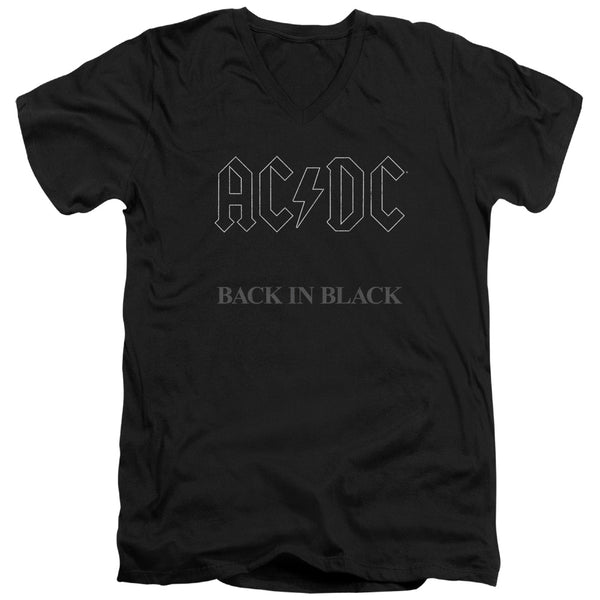 AC-DC - Back In Black Adult Slim Fit V Neck Cotton