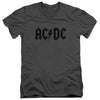 AC-DC - Worn Logo Adult Slim Fit V Neck Cotton