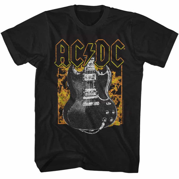 ACDC Fire And Guitar- S/S Tshirt