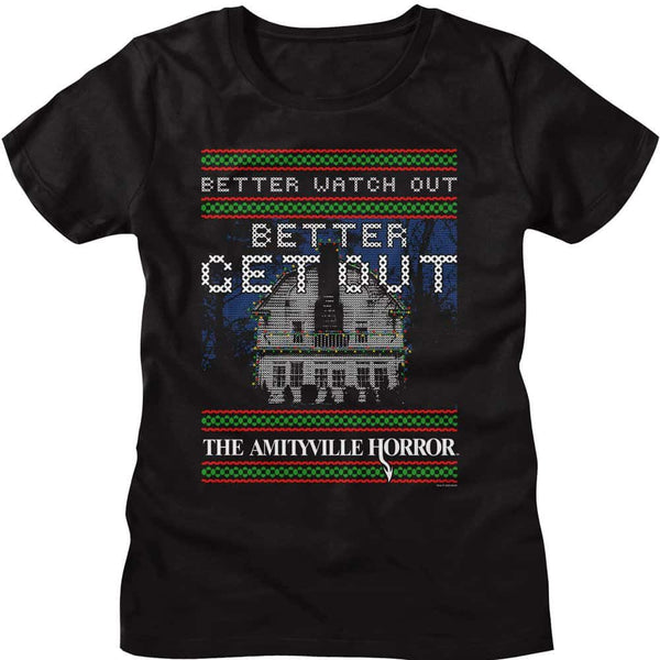 Amityville Horror Better Get Out-Ladies S/S Tshirt
