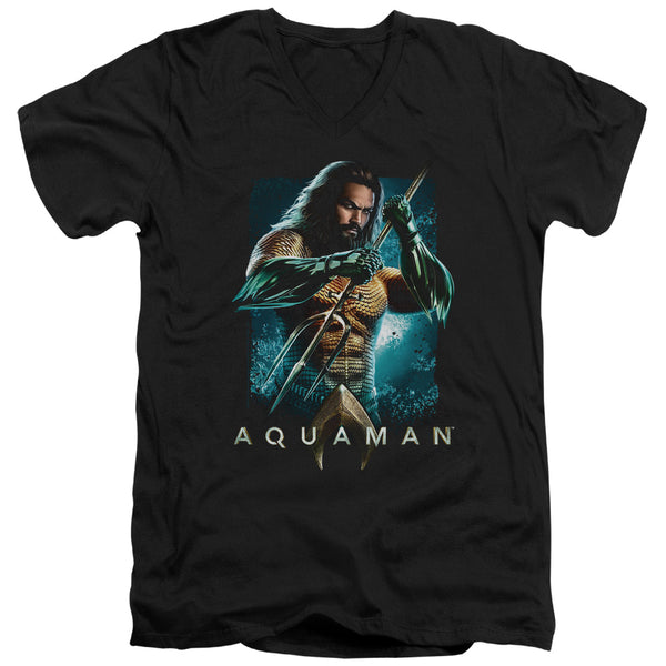 Aquaman Movie - Trident Adult Slim Fit V Neck Cotton
