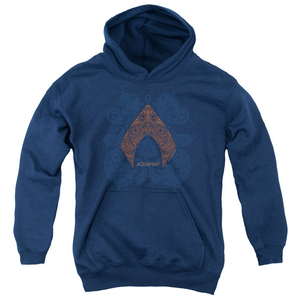 Aquaman Movie - Aqua Paisley Youth Hooded Sweatshirt
