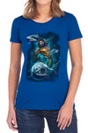 Aquaman Movie - Swimming With Sharks Women's Short Sleeve