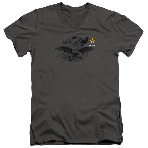 Army - Left Chest Adult Slim Fit V Neck Cotton