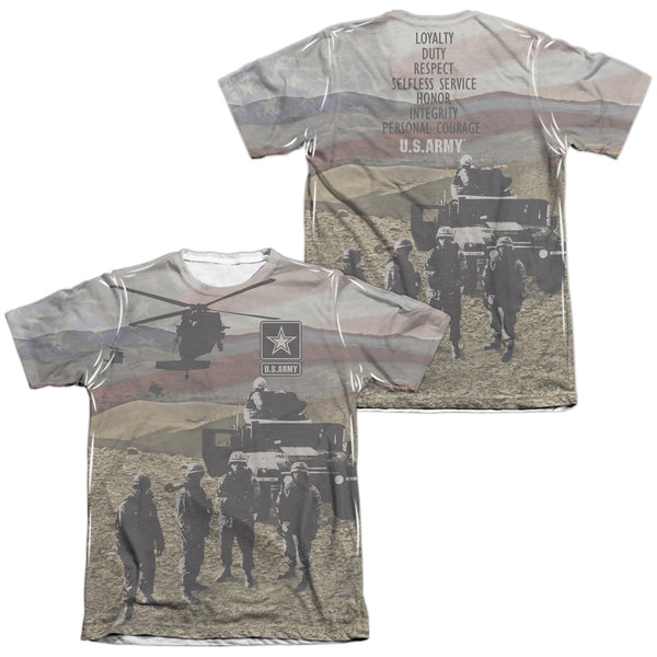 Army - Values (Front - Back Print) Adult Regular Fit Short Sleeve 65 - 35 Poly - Cotton