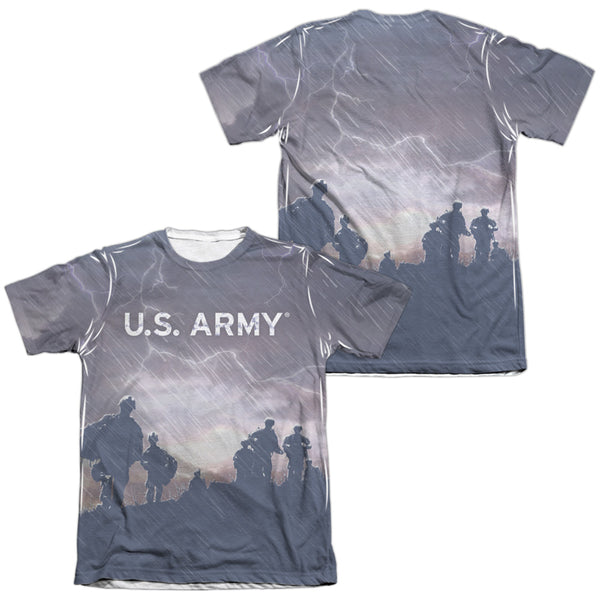 Army - Up Hill (Front - Back Print) Adult Regular Fit Short Sleeve 65 - 35 Poly - Cotton