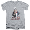 Army - I Want You Adult Slim Fit V Neck Cotton