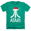 Atari - Pixel Santa Hat Adult Regular Fit Heather Short Sleeve