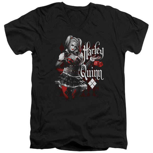 Batman Arkham Knight - Dice Adult Slim Fit V Neck Cotton