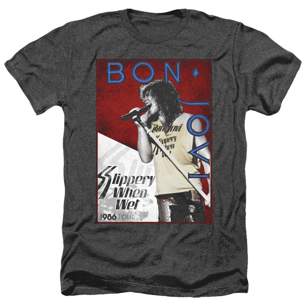 Bon Jovi - 86 Tour Adult Regular Fit Heather Short Sleeve