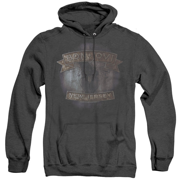 Bon Jovi - New Jersey Adult Heather Hoodie