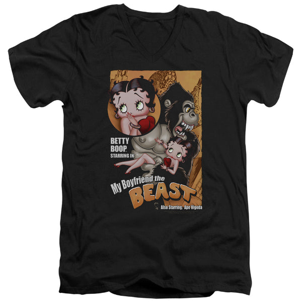 Betty Boop - Boyfriend The Beast Adult Slim Fit V Neck Cotton
