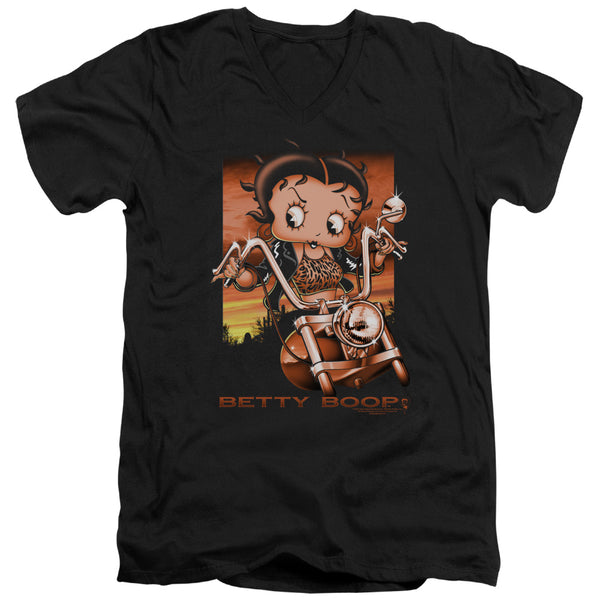 Betty Boop - Sunset Rider Adult Slim Fit V Neck Cotton