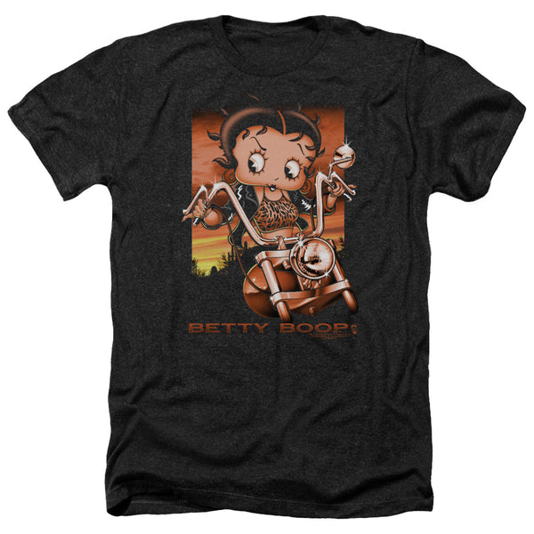 Betty Boop - Sunset Rider Adult Regular Fit Heather Short Sleeve